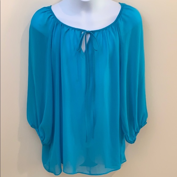 a.n.a Tops - a.n.a Women’s Sheet Fresh Blue Blouse  Size M